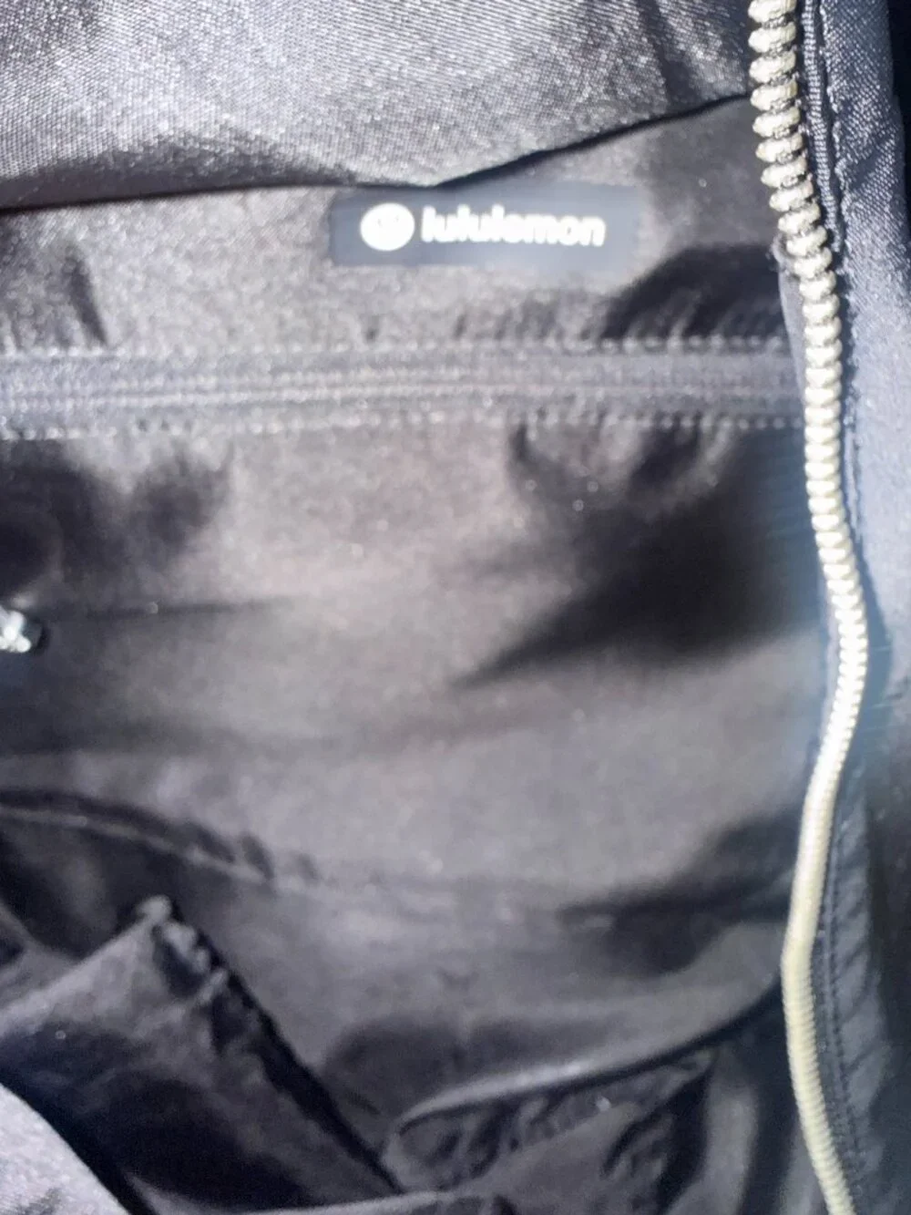 LULULEMON BLACK NYLON EVERYDAY BACKPACK SILVER HARDWARE FULL SIZE 15 X 12X7